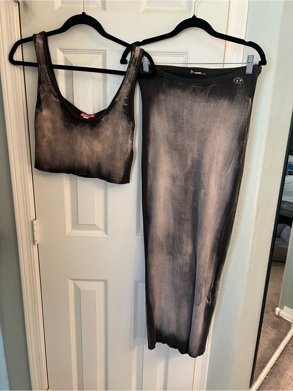 Diesel knit tie dye skirt set medium